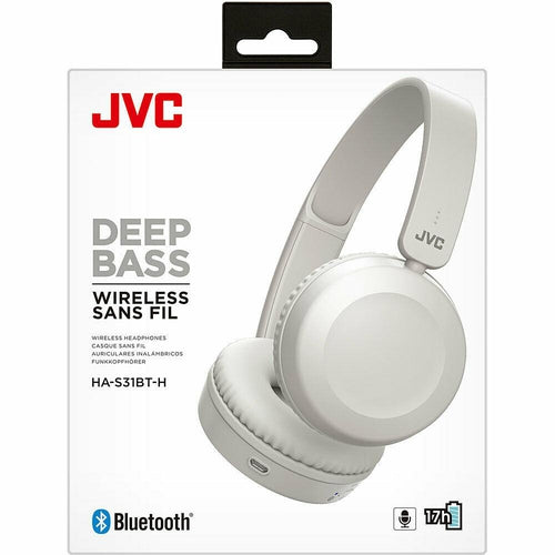 JVC Foldable Bluetooth on-ear Headphones, White - TuracellUSA