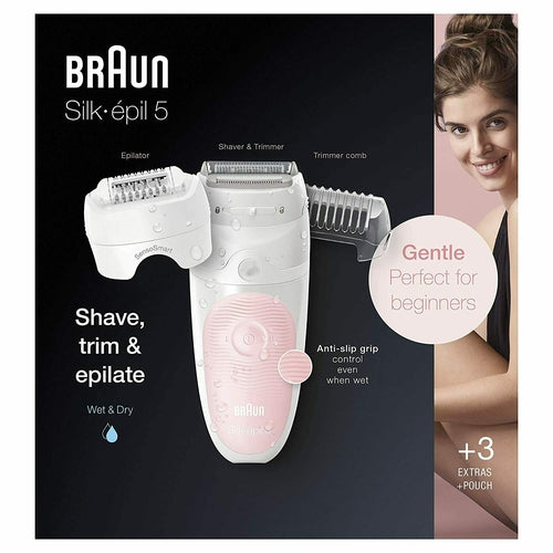 SE5620 Braun Epilator for Women Wet & Dry, Shaver & Trimmer, Cordless NEW - TuracellUSA