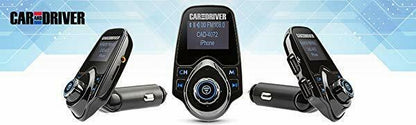 CAR AND DRIVER 4072BK BLUETOOTH FM TRANSMITTER WITH DUAL USB PORTS - TuracellUSA