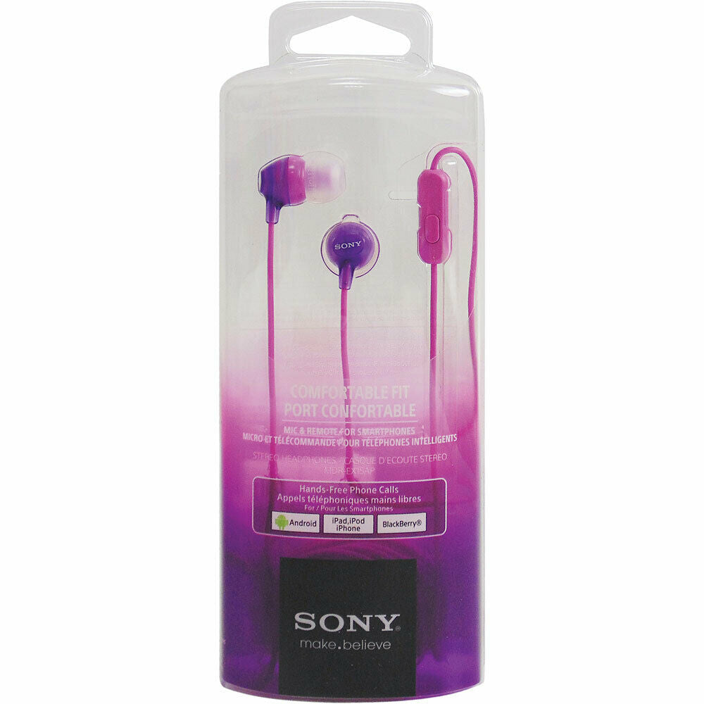 Sony MDREX15AP Fashion Earbuds In Ear Headphones/Headset w/ Mic Assorted Colors - TuracellUSA