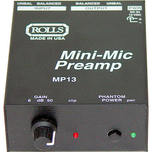 Rolls MP13 Compact Single Channel Microphone Pre-amplifier NEW! - TuracellUSA