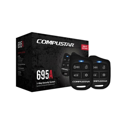 Compustar CS695A 1-Way 200' Alarm Keyless W/O Siren All-In-One Alarm Bundle - TuracellUSA