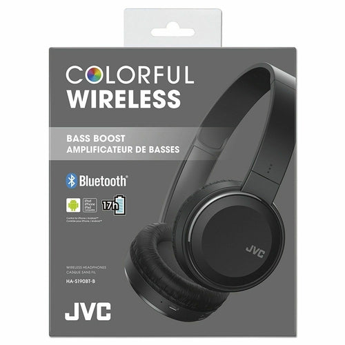 JVC Wireless Flat Foldable On Ear Bluetooth Wireless Headband with Mic - Black - TuracellUSA