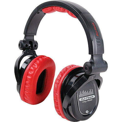 EDJ500RED DJ-Tech (RED Edition) Headband DJ Headphones - Black/Red BRAND NEW - TuracellUSA