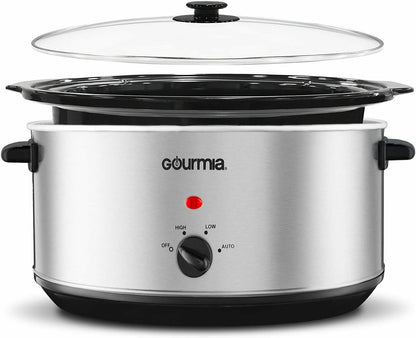 PC710 GOURMIA 7 Quart Oval Stainless Steel Slow Cooker with Auto Mode and Cool - TuracellUSA