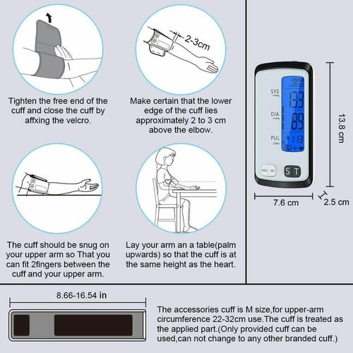 U81M ALPHAMED Blood Pressure Monitor Bluetooth with 8.7-16.5" BRAND NEW - TuracellUSA