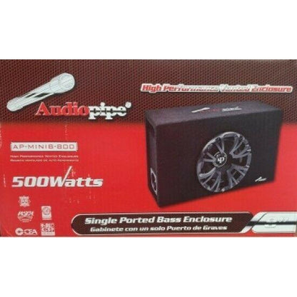 Audiopipe AP-MINIB-800 8" Single Ported Enclosure, 500 Watts Max RMS BRAND NEW! - TuracellUSA