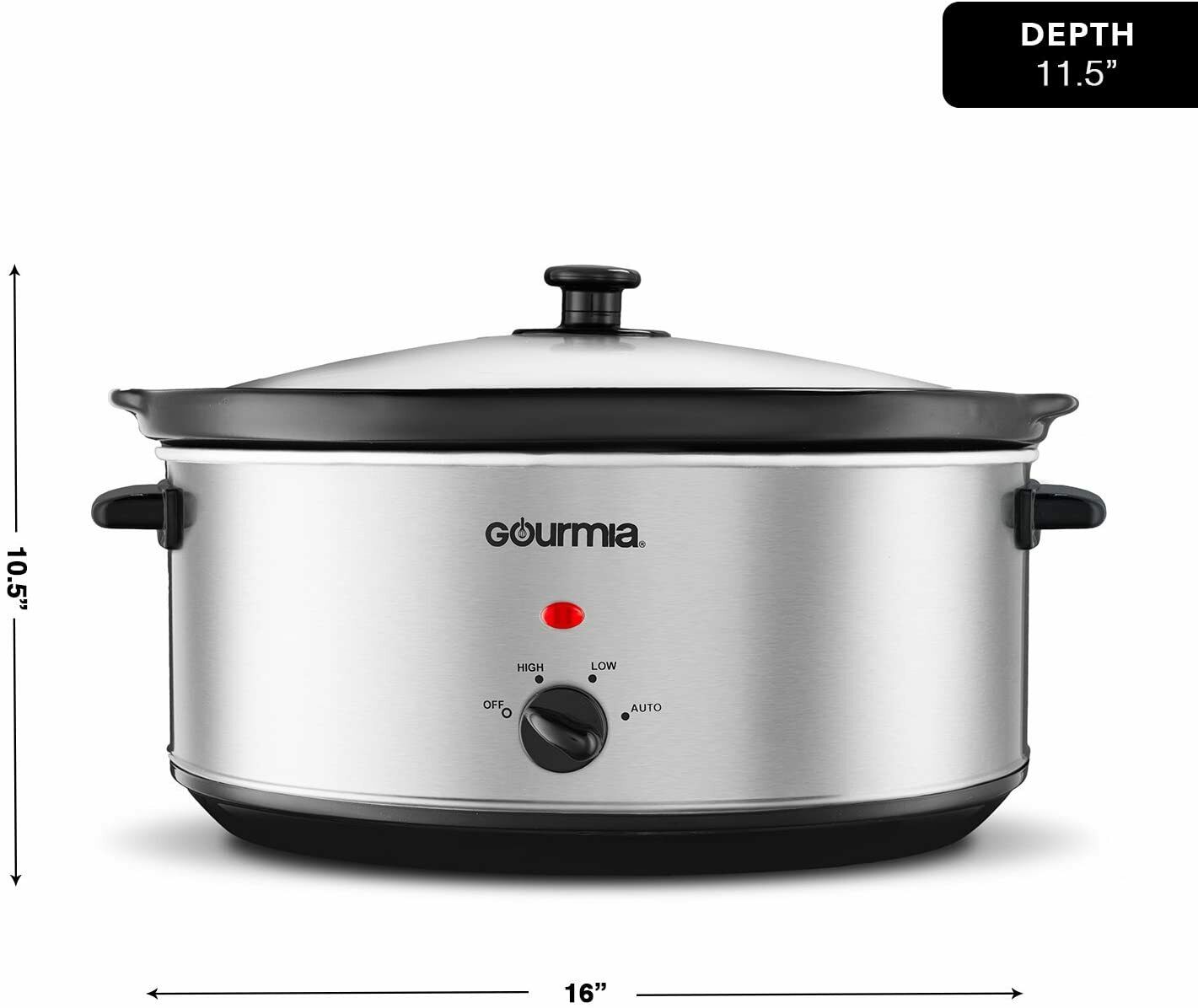 PC710 GOURMIA 7 Quart Oval Stainless Steel Slow Cooker with Auto Mode and Cool - TuracellUSA