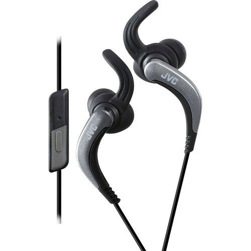 JVC-HAETR40B JVC Sports Clip Earbuds w/Remote & Mic Black/Red BRAND NEW - TuracellUSA