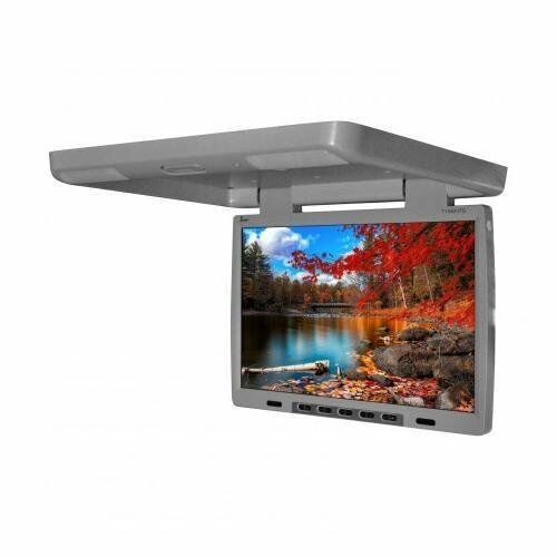 Tview 15.4" Flip Down Monitor With DVD, USB, SD, FM - Grey - TuracellUSA
