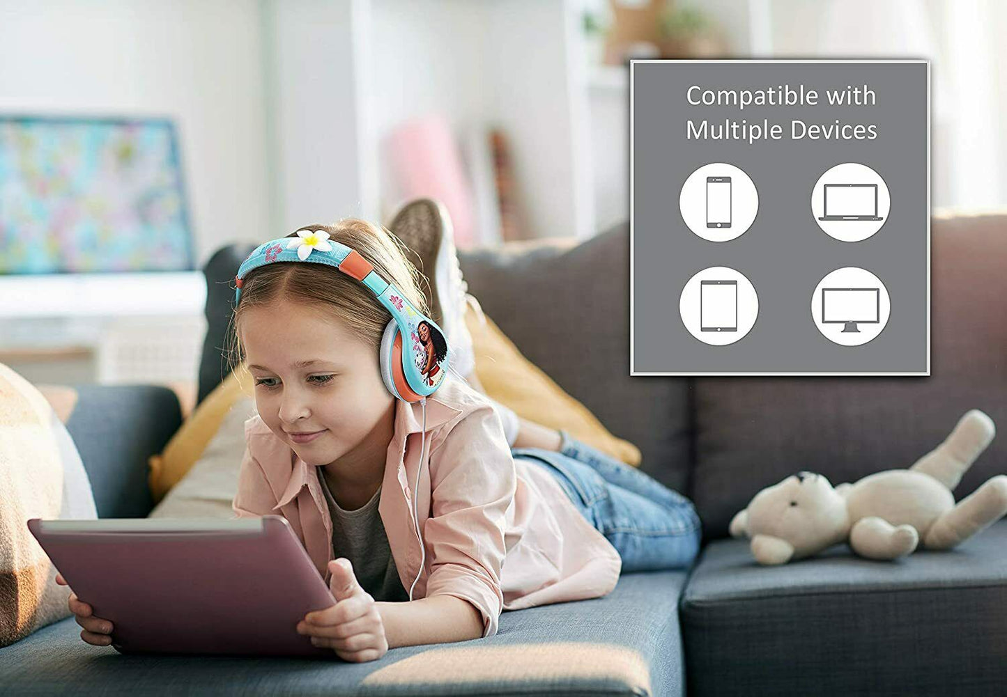 MA140V9 KID DESIGNS eKids Moana Headphones Parental Volume Control NEW - TuracellUSA