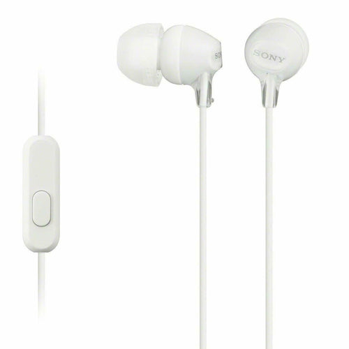 Sony MDR-EX15APW White In Ear Apple and Android Headphones with Microphone - TuracellUSA