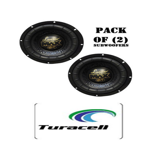 Pair of New Lanzar MAX8 Max 8" 600 Watt Small Enclosure 4 Ohm Subwoofers - TuracellUSA