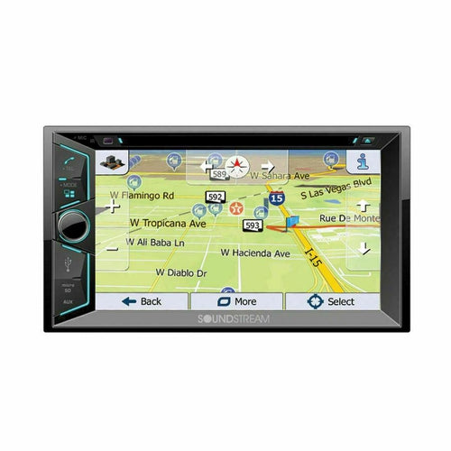 Soundstream VRN624B 6.2" Lcd 2-Din, Dvd W/ Gps Navigation & Bluetooth, Remote - TuracellUSA