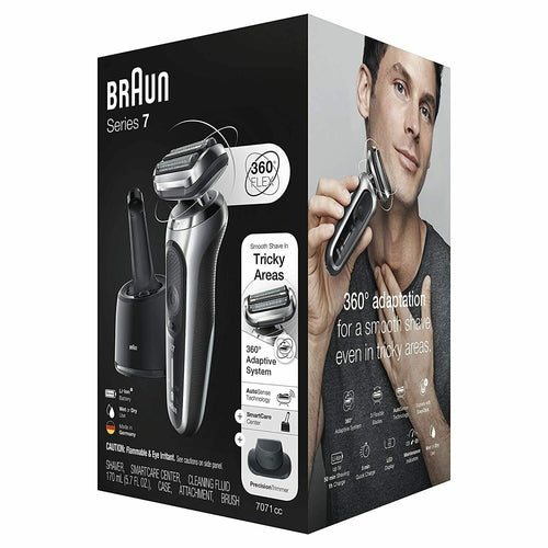 7071cc BRAUN Electric Shaver Wet & Dry,4in1 SmartCare Center and Travel Case NEW - TuracellUSA