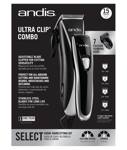 68380 ANDIS Ultra Clip Combo Home Haircutting Kit - TuracellUSA