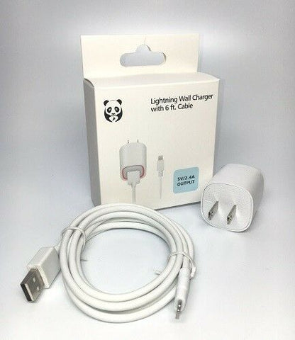 Panda Travel Lightning Intelligent Charger LED for Apple iPhone 5 6 6 6+ 7 White - TuracellUSA