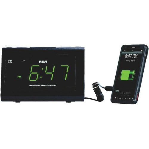RC442Z RCA Clock Radio, 1.4in Display Usb Charge NEW - TuracellUSA