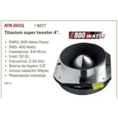 Audiopipe 4" Titanium Super Tweeter, 800 Watts Peak - TuracellUSA