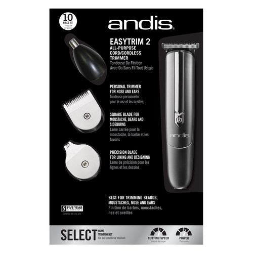 Andis 22705 10-Piece Precision Personal Ear, Nose, Eyebrow, Beard Trimmer Kit - TuracellUSA