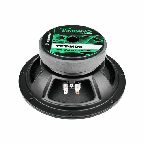 2 - TIMPANO TPTMD8 Mid Range Mid Bass Loud Speaker 8" 8 Ohm 260 Watts Peak PAIR - TuracellUSA