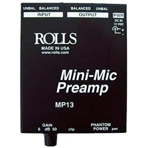 Rolls MP13 Compact Single Channel Microphone Pre-amplifier NEW! - TuracellUSA