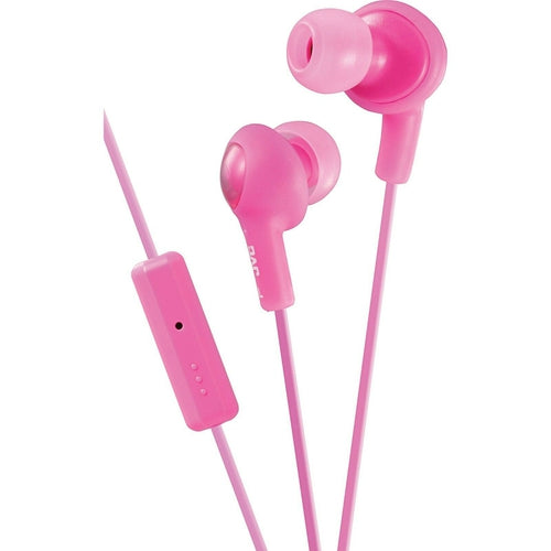 JVC-HAFX65MP IN-EAR Gumy Plus Headphones with Microphone, Pink BRAND NEW RETAIL - TuracellUSA