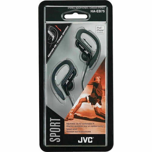 JVC HA-EB75 Sports Ear-Clip Headphones Assorted Colors Blue,Black Silver New! - TuracellUSA