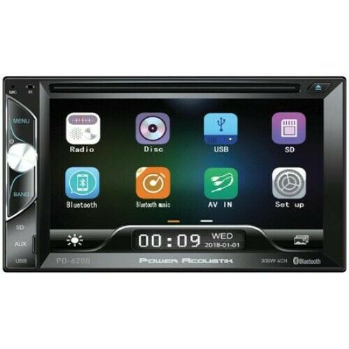 Power Acoustik PDN-623B 2-DIN Car DVD NAV Bluetooth Receiver w/ 6.2" Touchscreen - TuracellUSA