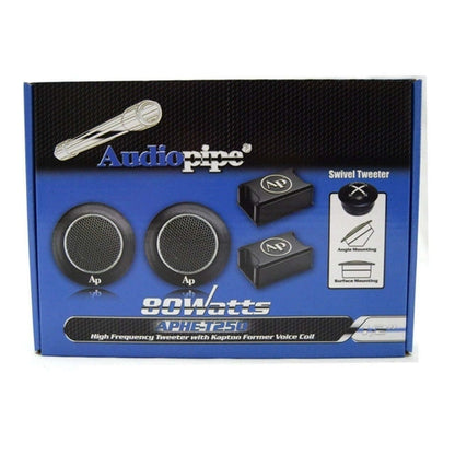 Audiopipe APHE-T250 1/2" Swivel High Frequency Tweeter W/ X-Over, 80 Watts Max - TuracellUSA