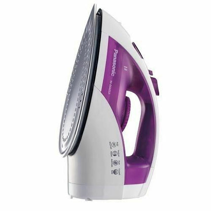 PANASONIC NIE660SR WHITE ON PURPLE 1200W SELF CLEANING STEAM DRY NON STICK IRON - TuracellUSA