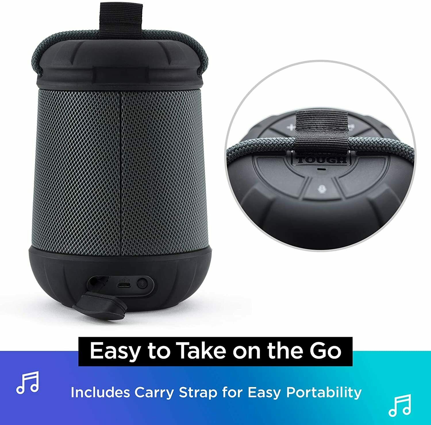 IBT158B IHOME Smart Bluetooth Rechargeable Waterproof Speaker with Voice Control - TuracellUSA