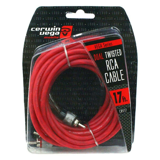 CRV17 Cerwin Vega 2 Channel RCA Cable, 17ft. Dual Twisted, Dual Molded Ends NEW - TuracellUSA