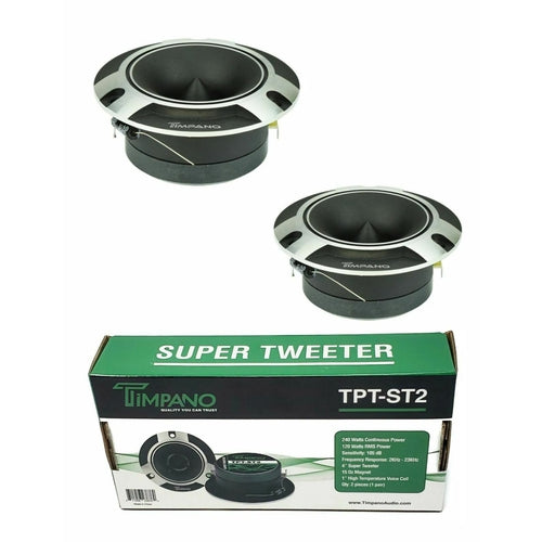 8 x Timpano TPT-ST2 4" Super Loud Tweeters 240 Watts Chrome 1" Voice Coil 4 Pair - TuracellUSA