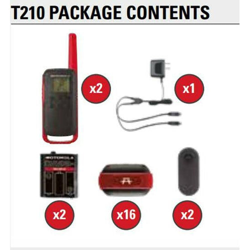 Motorola Talkabout T210 Walkie Talkie 2 Pack Set 22 Mile Two Way Radio Package - TuracellUSA