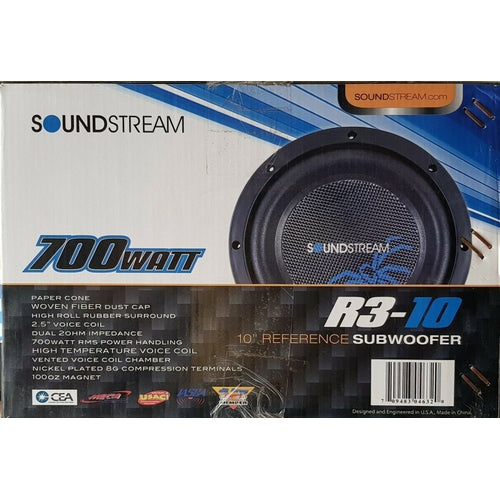 2 Soundstream R3.10 Reference R3 Series 700 Watt 10" Dual 2 Ohm Subwoofers PAIR - TuracellUSA