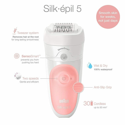 SE5620 Braun Epilator for Women Wet & Dry, Shaver & Trimmer, Cordless NEW - TuracellUSA