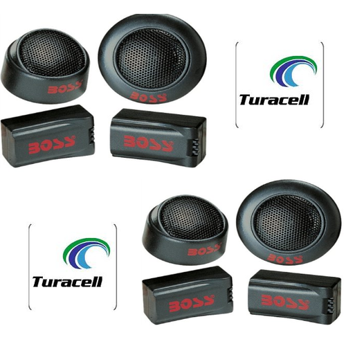 4 x BOSS TW15B 250W 1" Micro Dome Car Audio Tweeters + External Crossovers - TuracellUSA