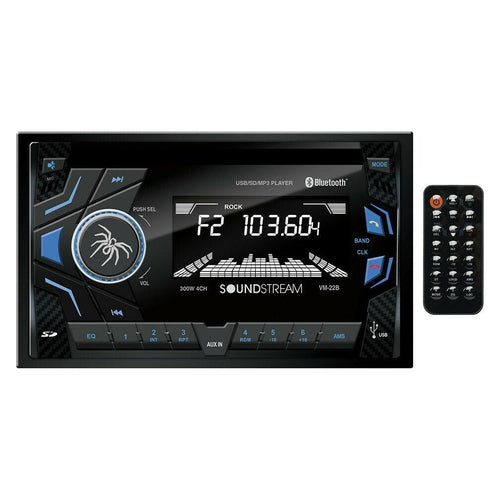 Soundstream Double 2 Din VM-22B MP3/SD Digital Media Player Bluetooth Front USB - TuracellUSA