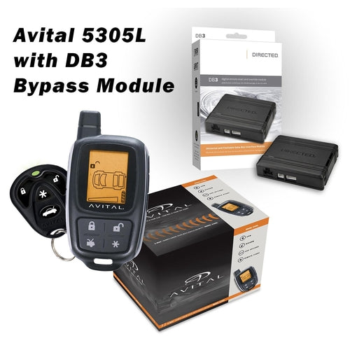 Avital 5305L Alarm & Remote Starter + DB3 Bypass Module Package 1500 Ft LCD - TuracellUSA