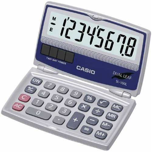 SL100L CASIO Solar Calculator with Folding Hard Case BRAND NEW - TuracellUSA