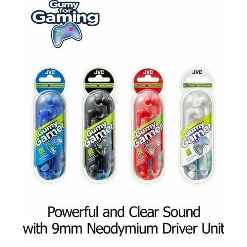 JVC-HAFX7 Gumy Blue Gamer Earbuds with Microphone Comfort fit BRAND NEW RETAIL - TuracellUSA