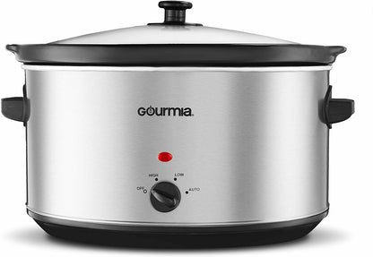 PC850 GOURMIA 8.5 Quart Stainless Steel Slow Cooker Auto Mode Cool Touch Handles - TuracellUSA