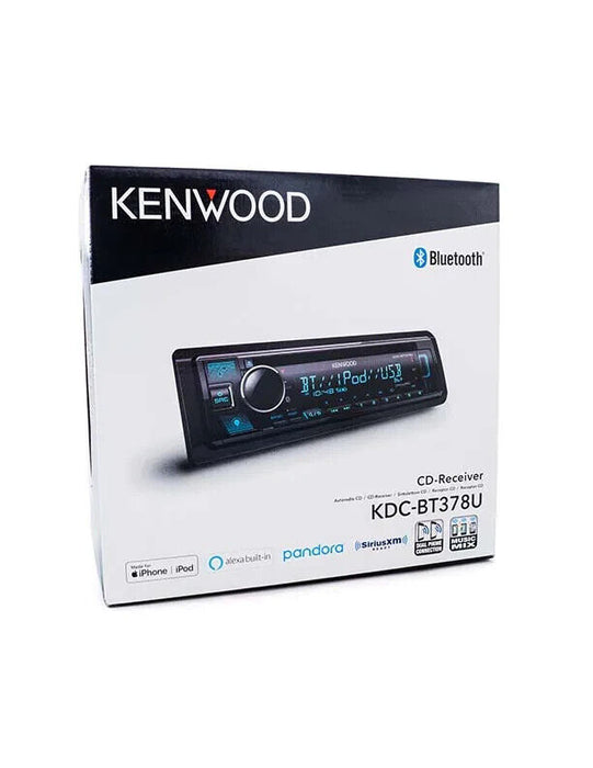 Kenwood KDC-BT378U Car CD Receiver 1-DIN Bluetooth Alexa Built-In USB, AUX In