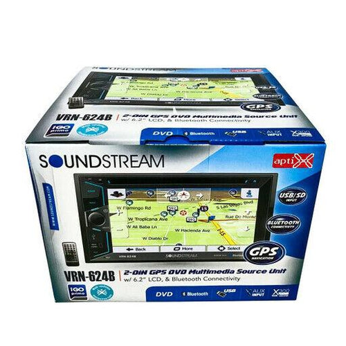 Soundstream VRN624B 6.2" Lcd 2-Din, Dvd W/ Gps Navigation & Bluetooth, Remote - TuracellUSA