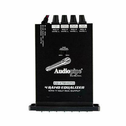 AUDIOPIPE 4 Band Graphic Equalizer 7 Volt Line Driver Flush Mount EQ47BMOTO - TuracellUSA