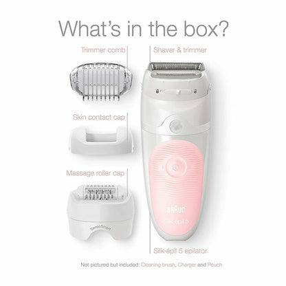SE5620 Braun Epilator for Women Wet & Dry, Shaver & Trimmer, Cordless NEW - TuracellUSA