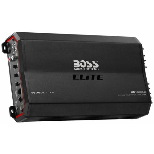 BE1600.2 Boss Elite 1600W peak Elite Series Class-AB 2-Channel Amp W/ Bass Knob - TuracellUSA