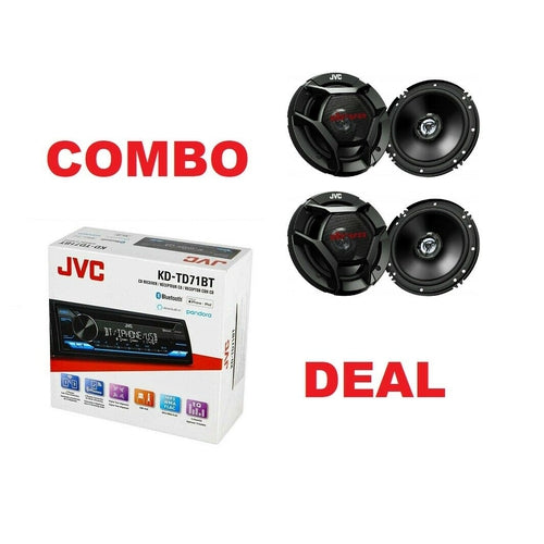 JVC KD-TD71BT Car AUDIO CD Bluetooth Stereo Receiver W/4 Speakers CSDR261 2 PAIR - TuracellUSA