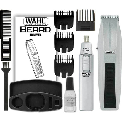 5537-420 WAHL 12-Pc Mustache Beard Nose Battery-Operated Travel Trimmer Set - TuracellUSA